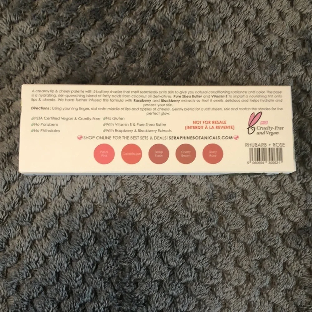 Seraphine botanicals Rhubarb+Rose Creamy Lip & Cheek Palette, NIB - Picture 3 of 7